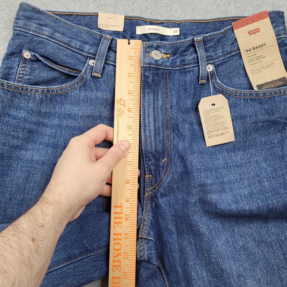 Levi's '94 Baggy Jeans Womens 29 Blue Straight Leg Mid Rise Denim Pants NWT - Picture 4 of 10